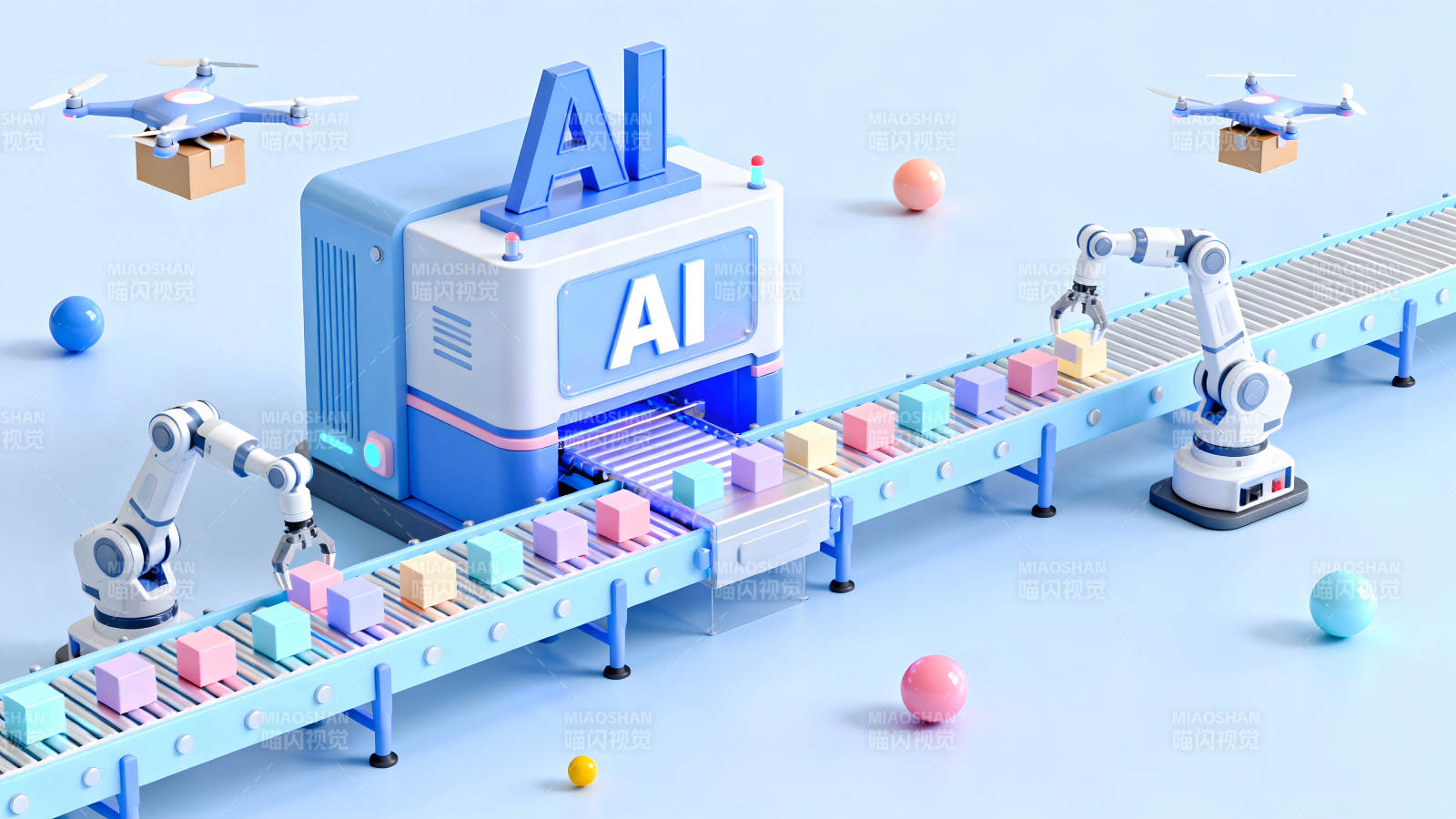 AI智能生产线自动化生产无人化运输图片