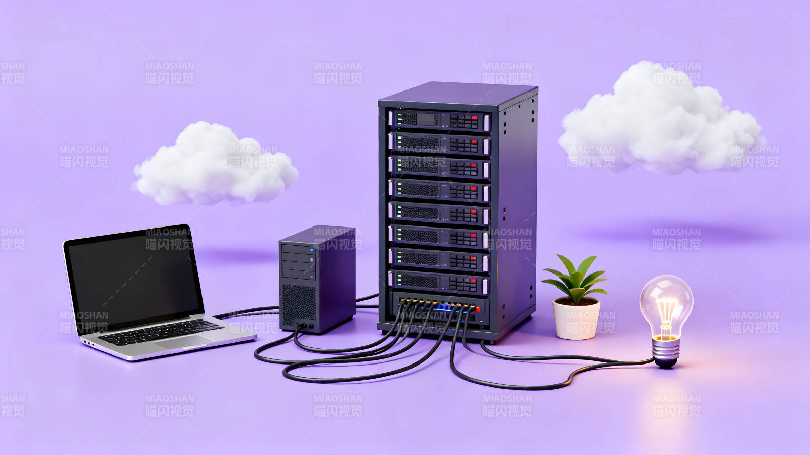 服务器概念图联接数据云端创意图片