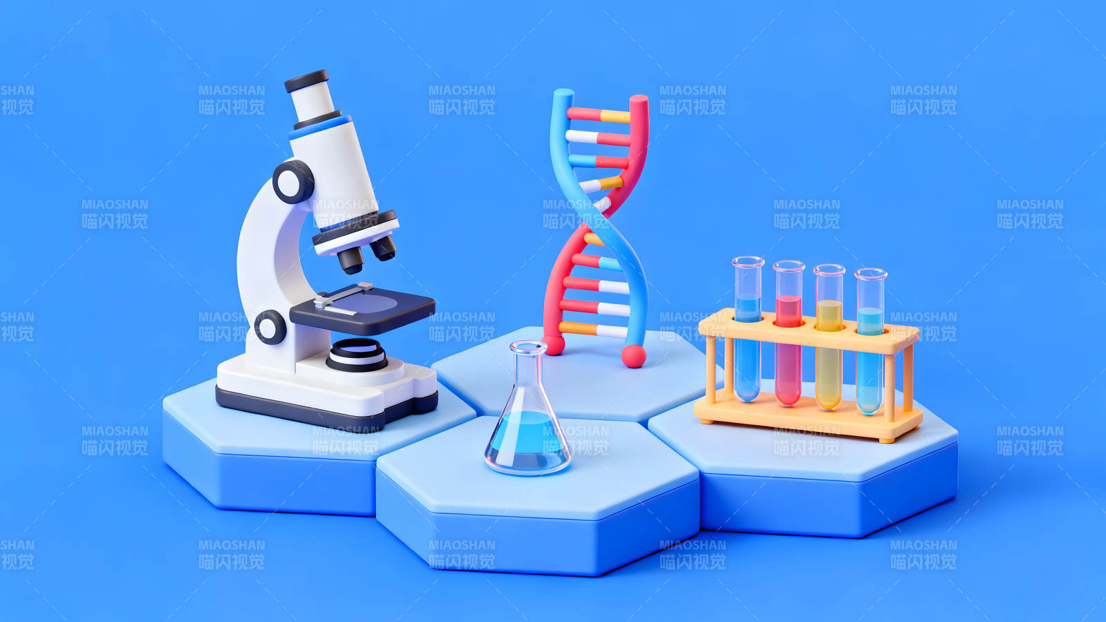 科学实验场景展示DNA显微镜试管图片