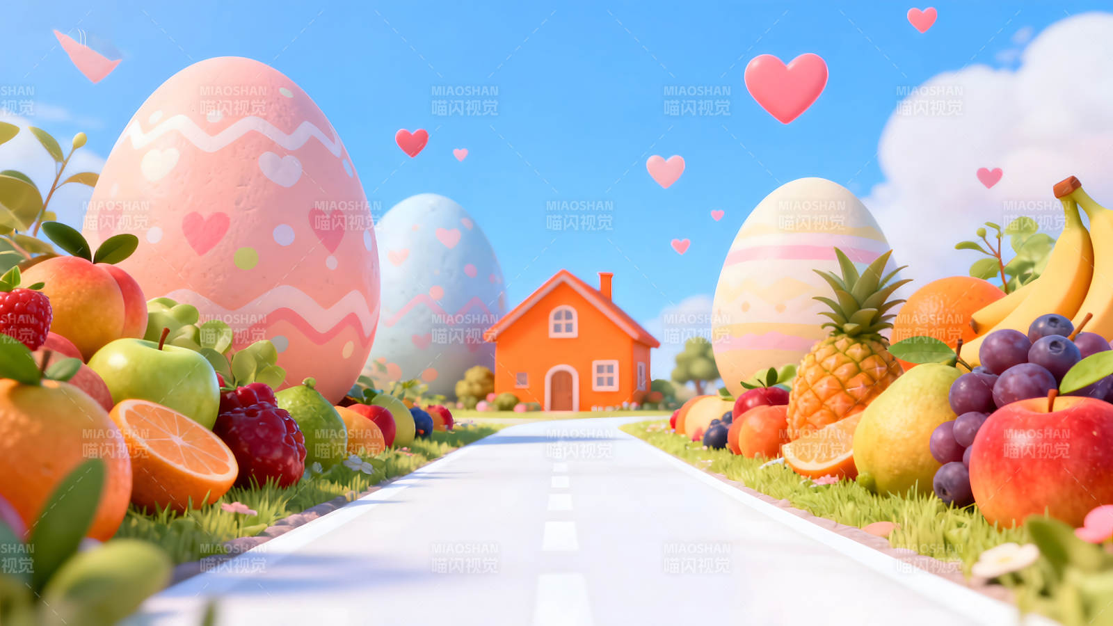 复活节快乐的田园风光图片