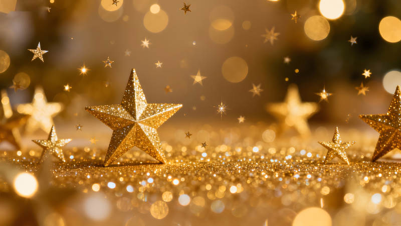 金色星星闪耀庆典图片