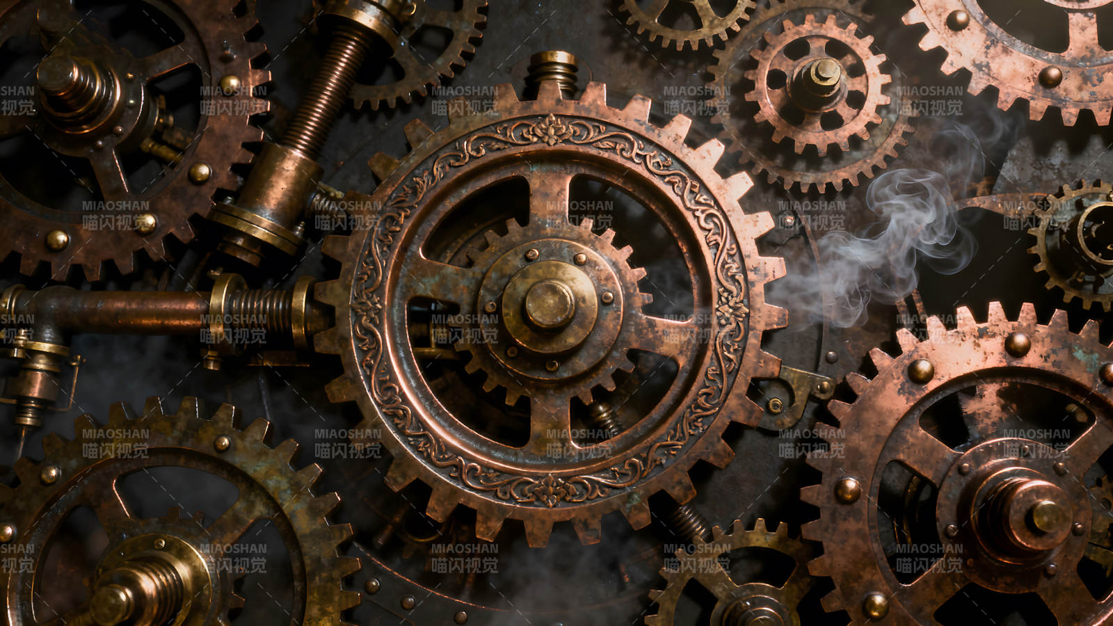 蒸汽朋克齿轮机械艺术图片