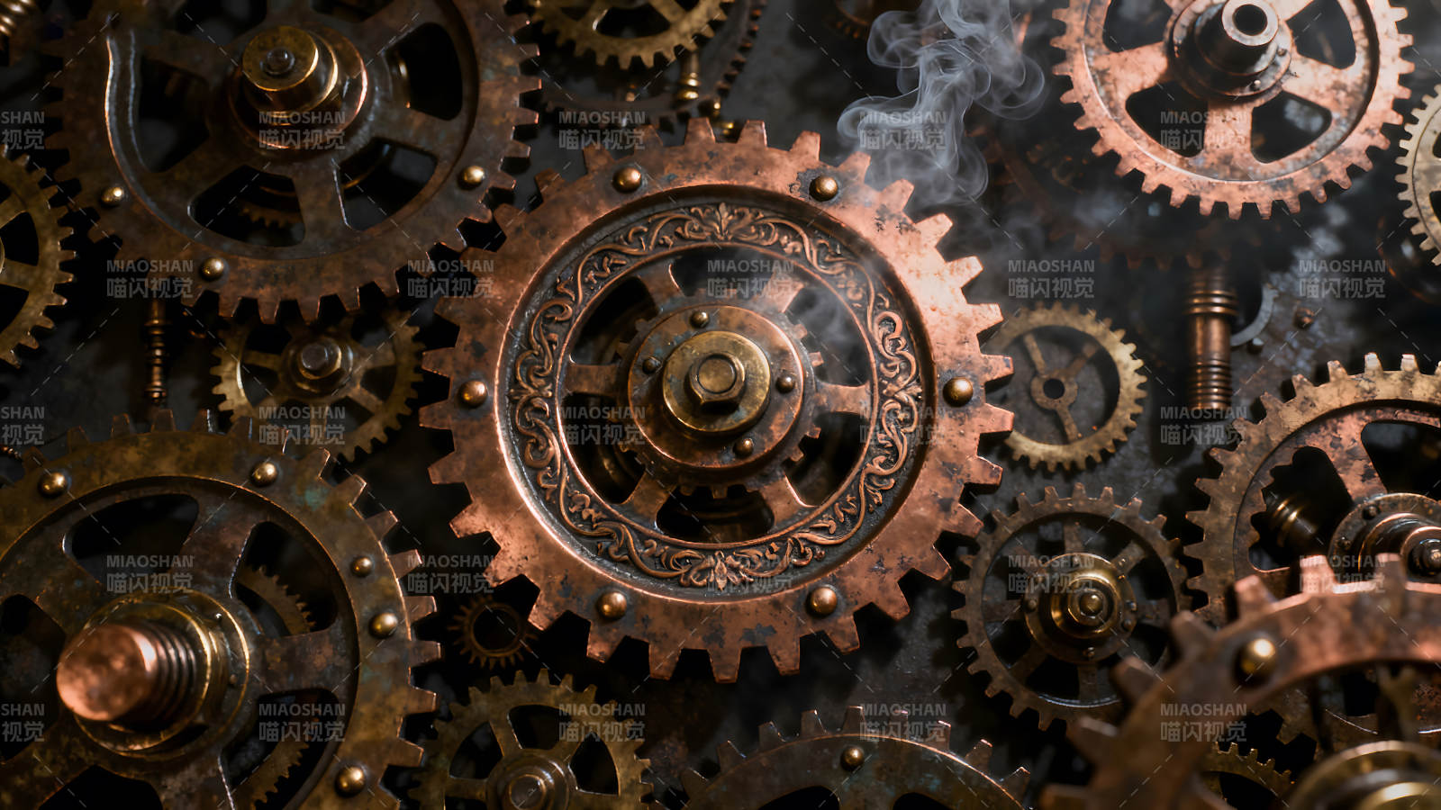 蒸汽朋克齿轮金属细节图片