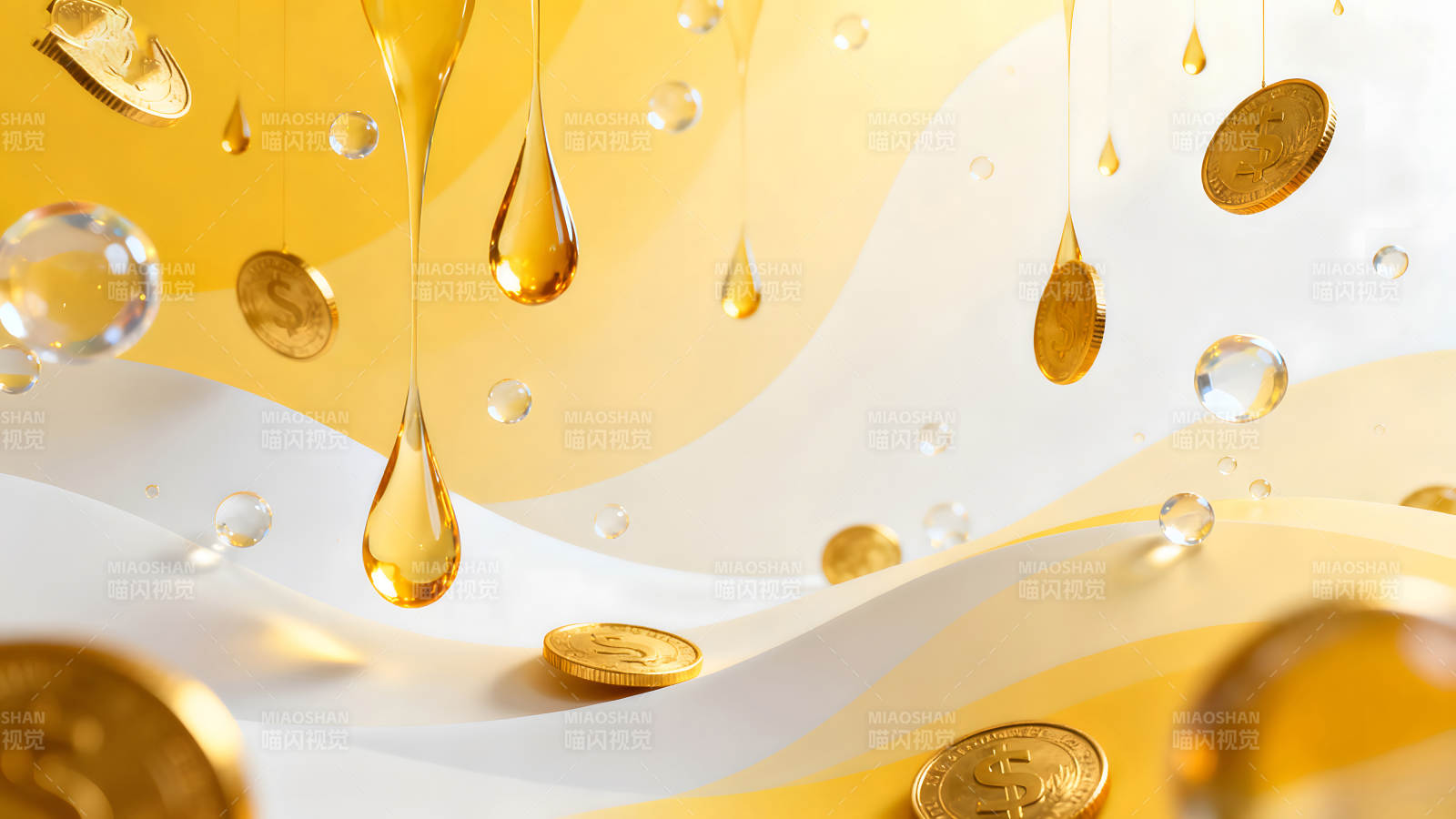 金钱与液体碰撞的视觉效果图片