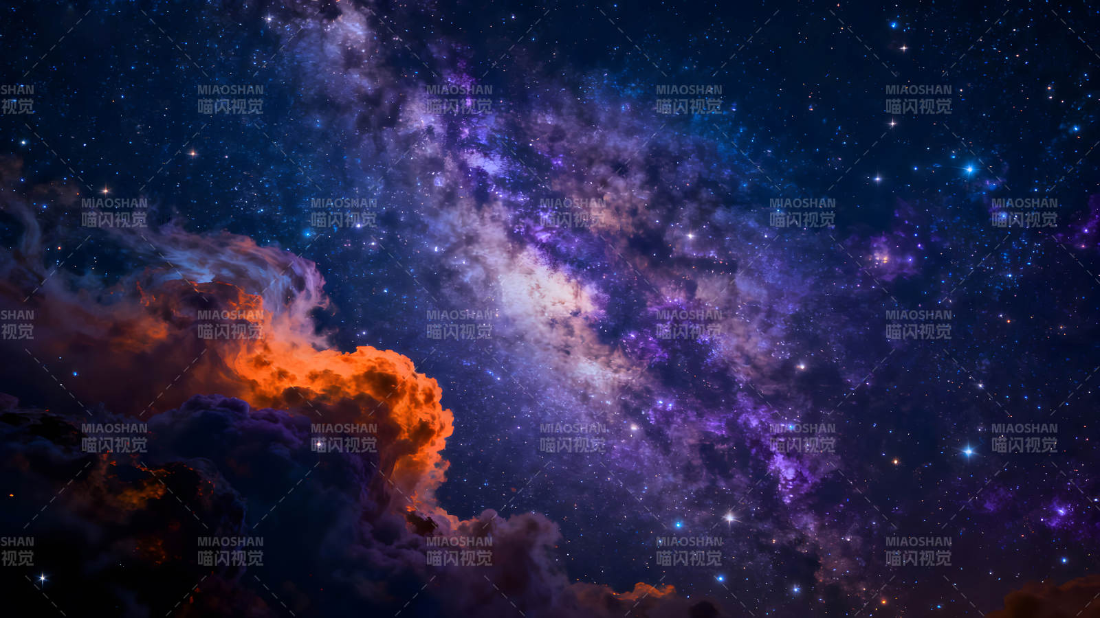 星空下的绚丽云彩图片