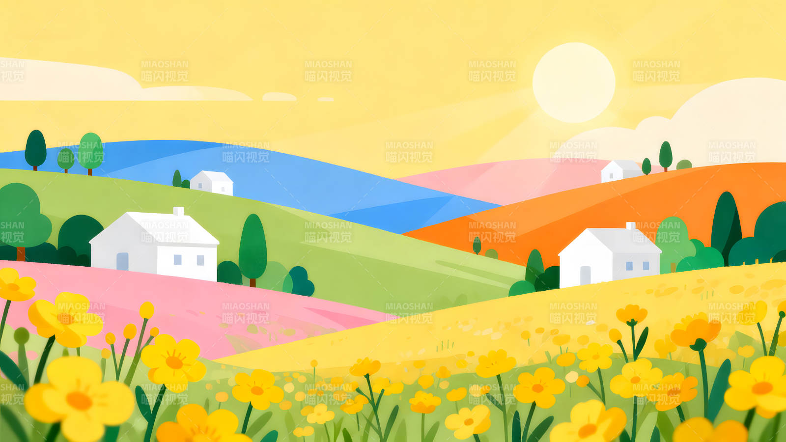 田园风光绘图图片