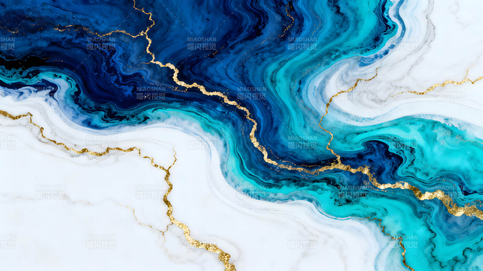 蓝色纹理艺术金色点缀图片