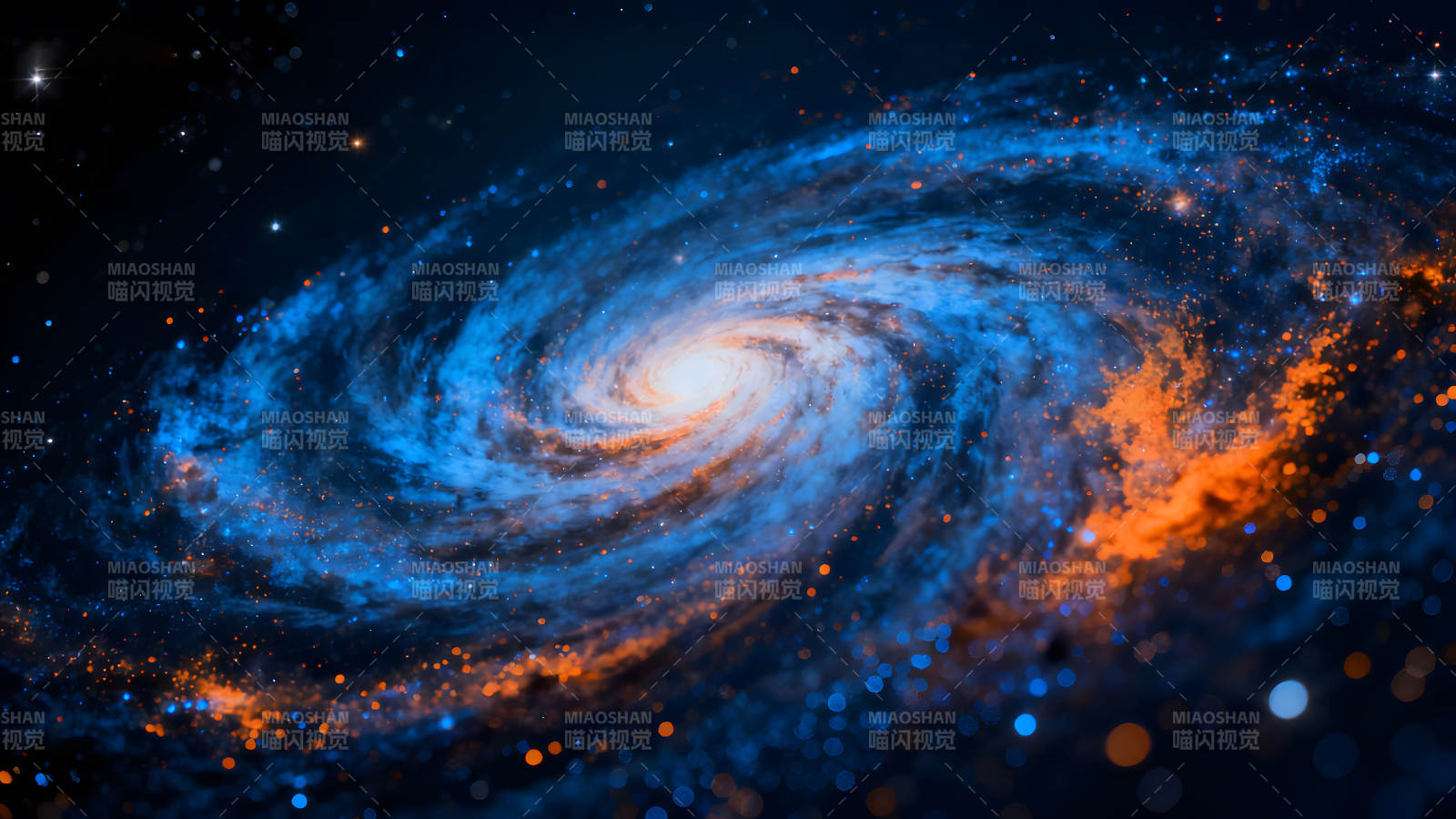 绚丽银河旋转星云景象图片