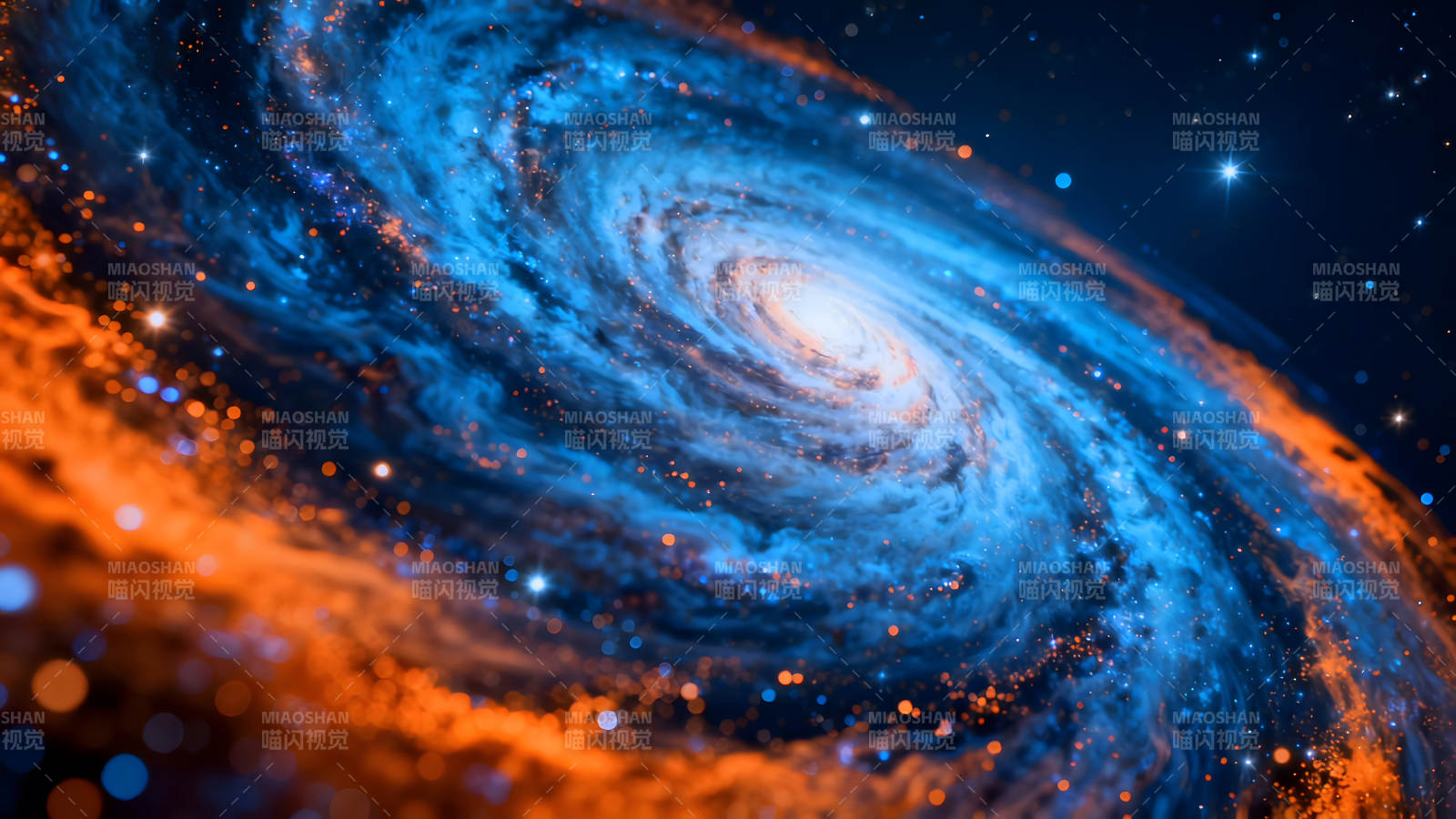 宇宙旋涡星云绽放绚丽色彩图片