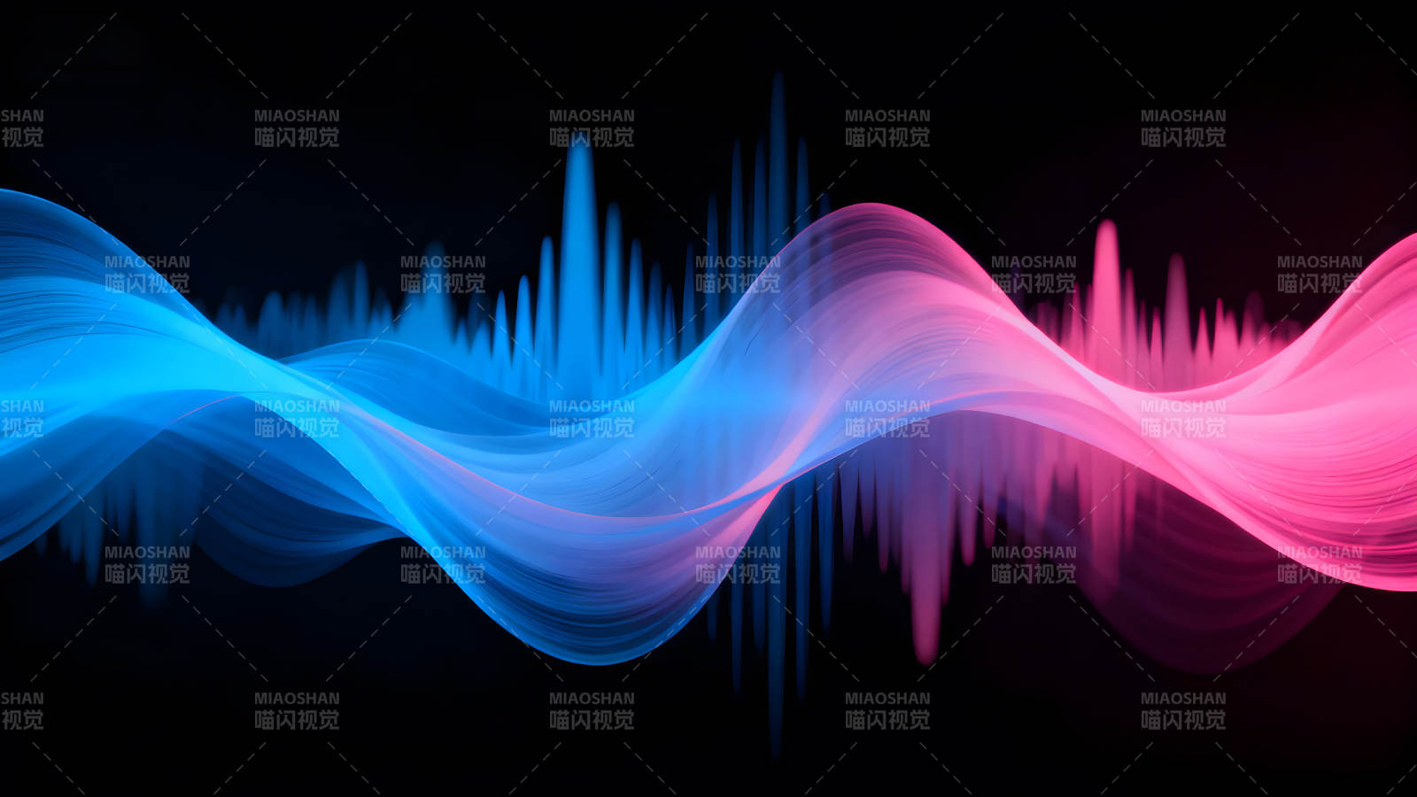 抽象波浪线条冷暖色调交织图片