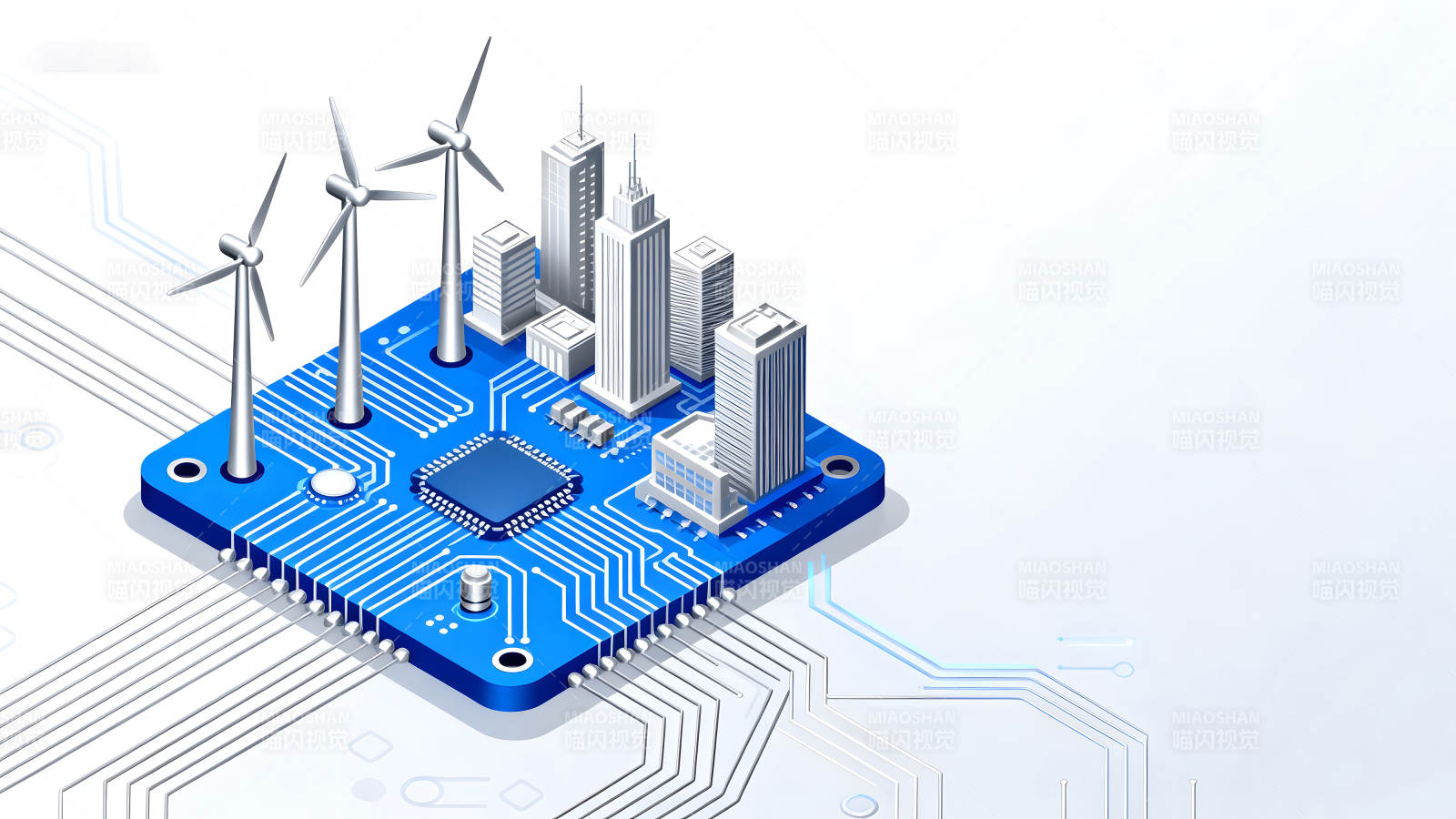芯片城市风能可持续发展图片
