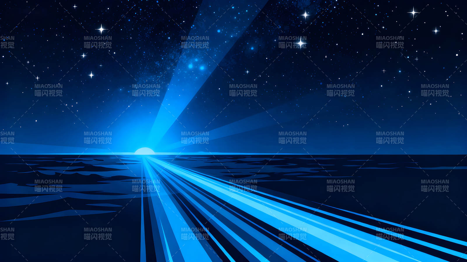 星空大海蓝光图片