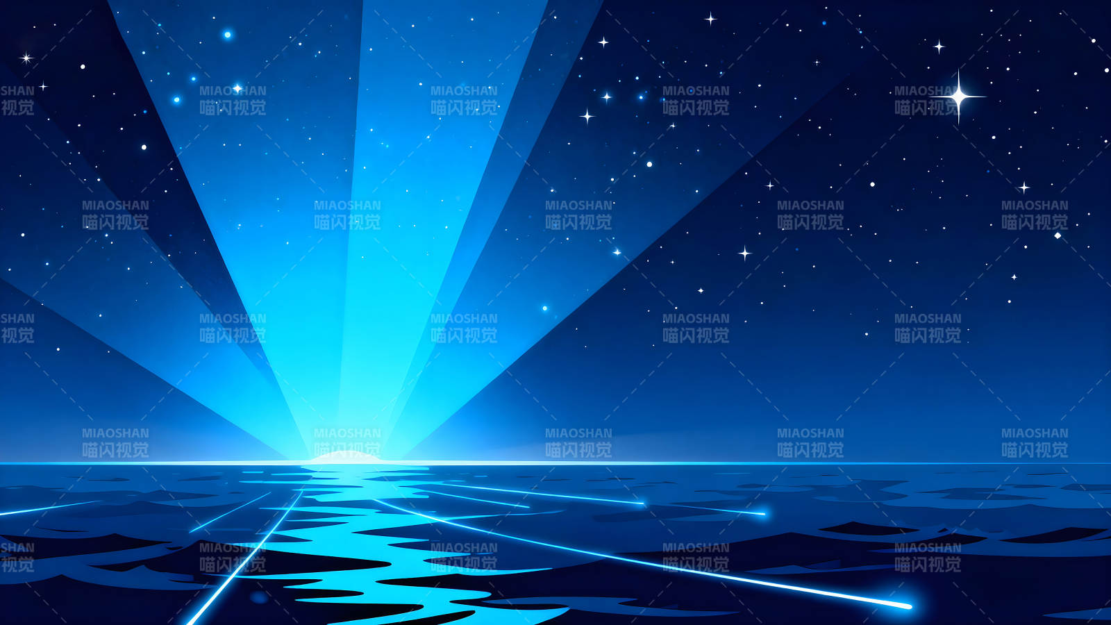 夜空宇宙蓝色海洋图片