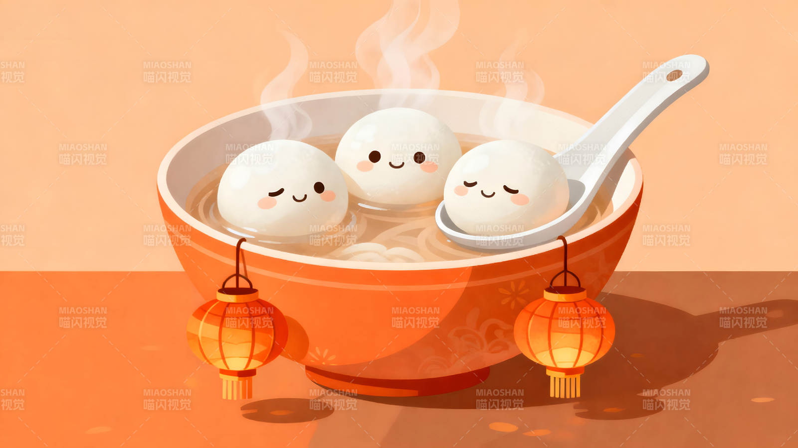 汤圆暖锅喜庆温馨的节日氛围图片