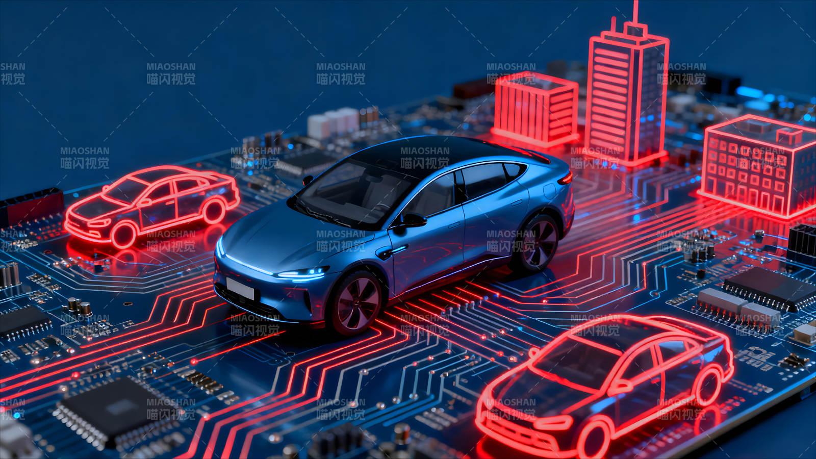 汽车科技蓝图智能出行未来城市图片