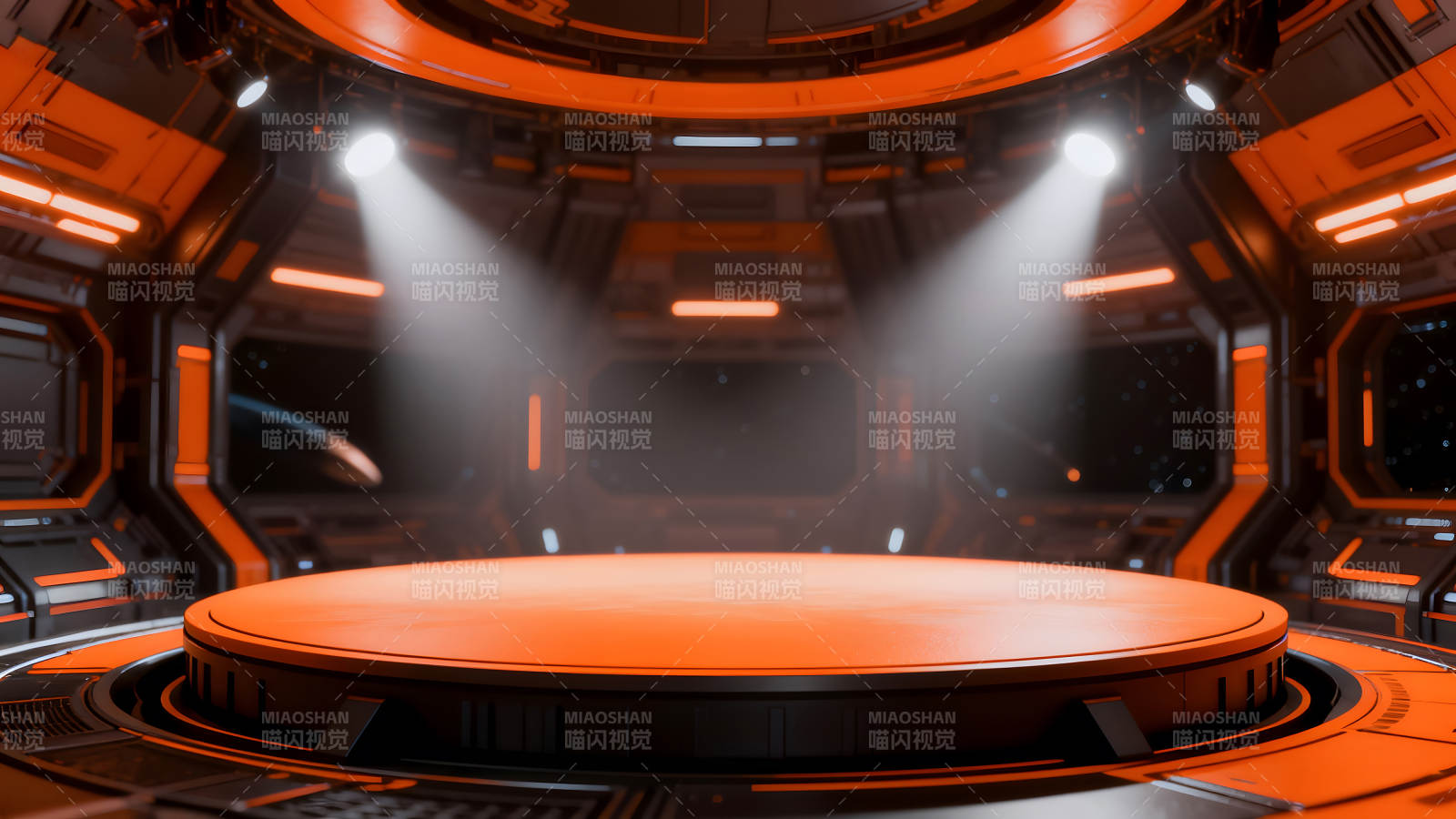 未来科技感舞台空间展现图片