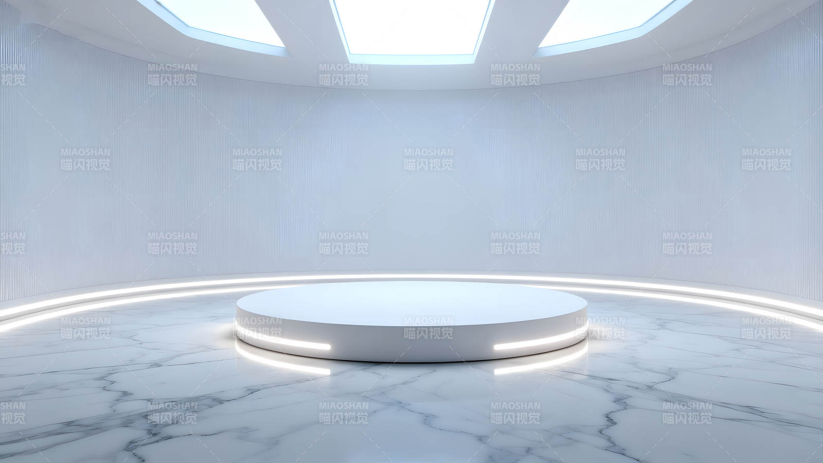 现代简约白色展厅内景图片