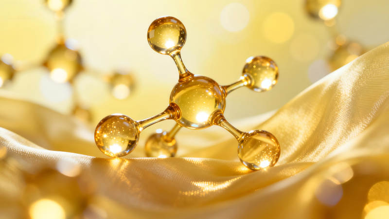 分子结构图金黄色背景质感柔和图片