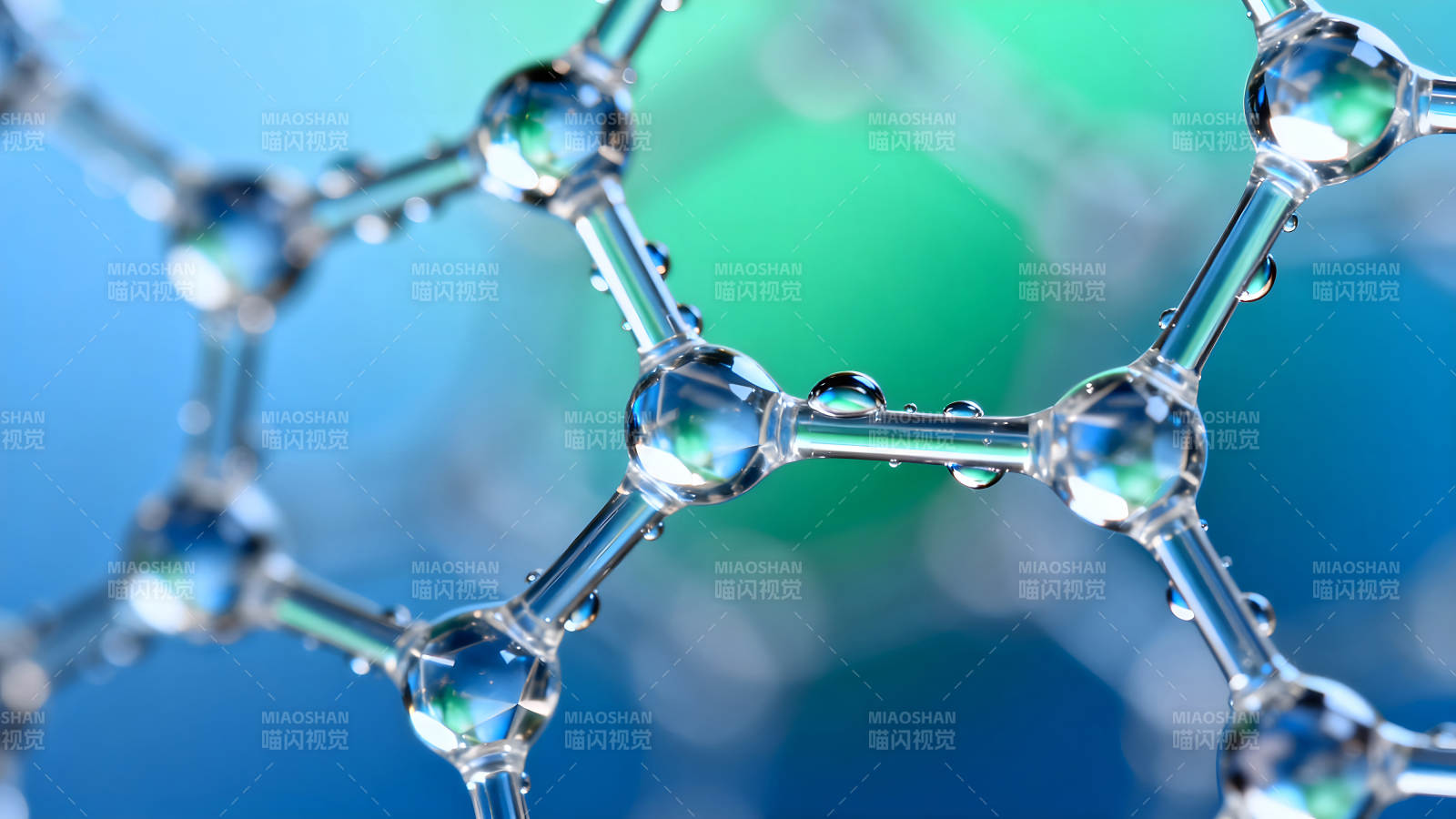 水滴结构分子特写晶莹剔透图片