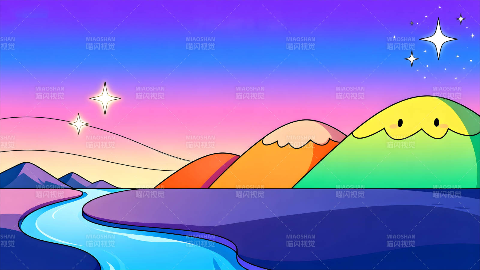 卡通风格风景图图片