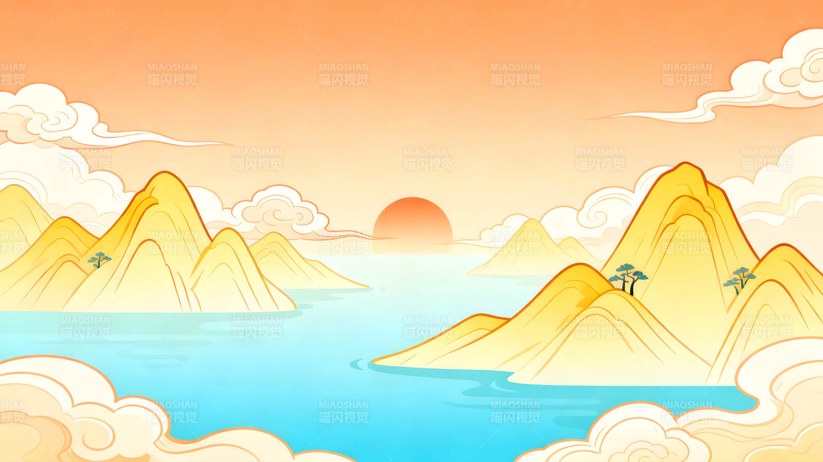 东方水墨山水风光景色图片