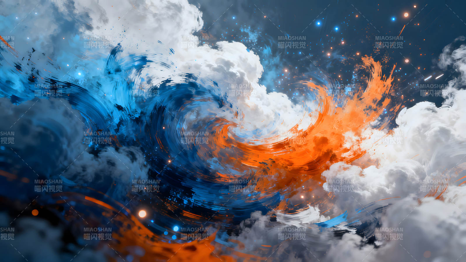 抽象云彩与星空构成漩涡图片