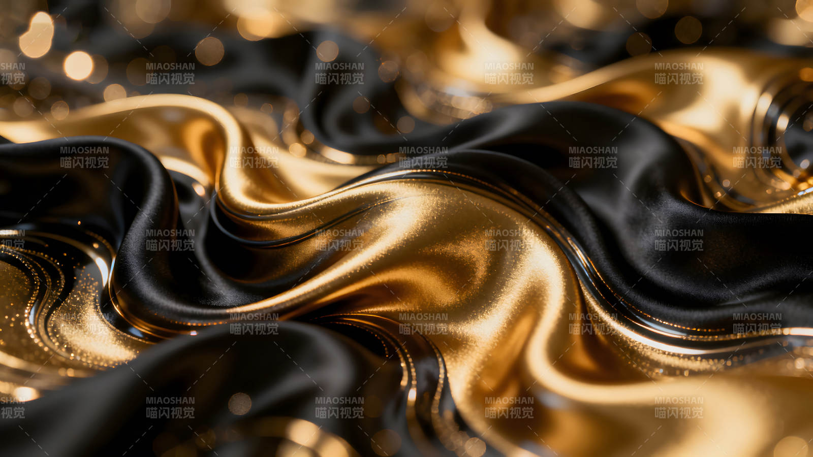 金色与黑色的丝绸交织的质感图片