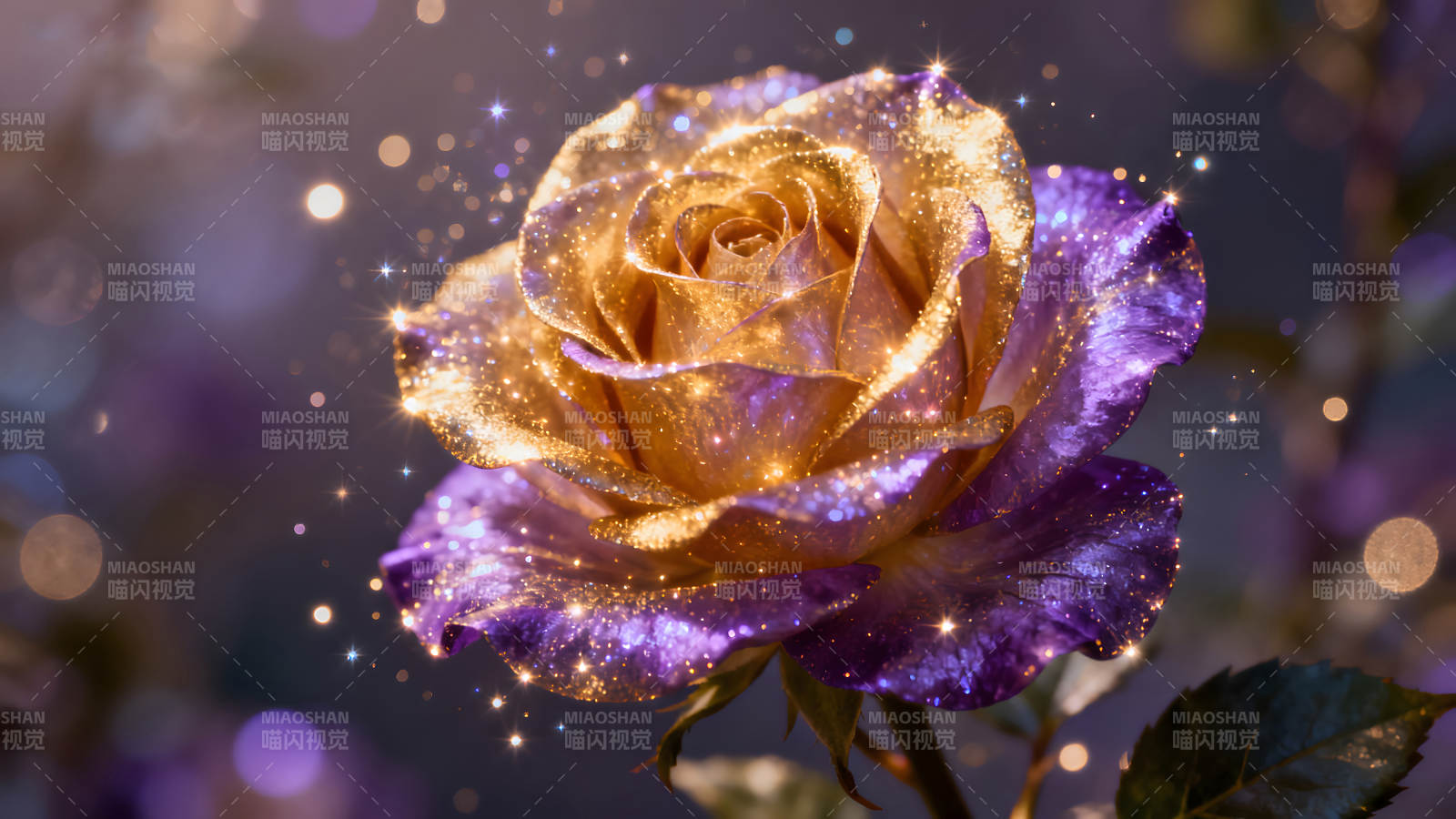 金紫玫瑰闪耀光芒图片