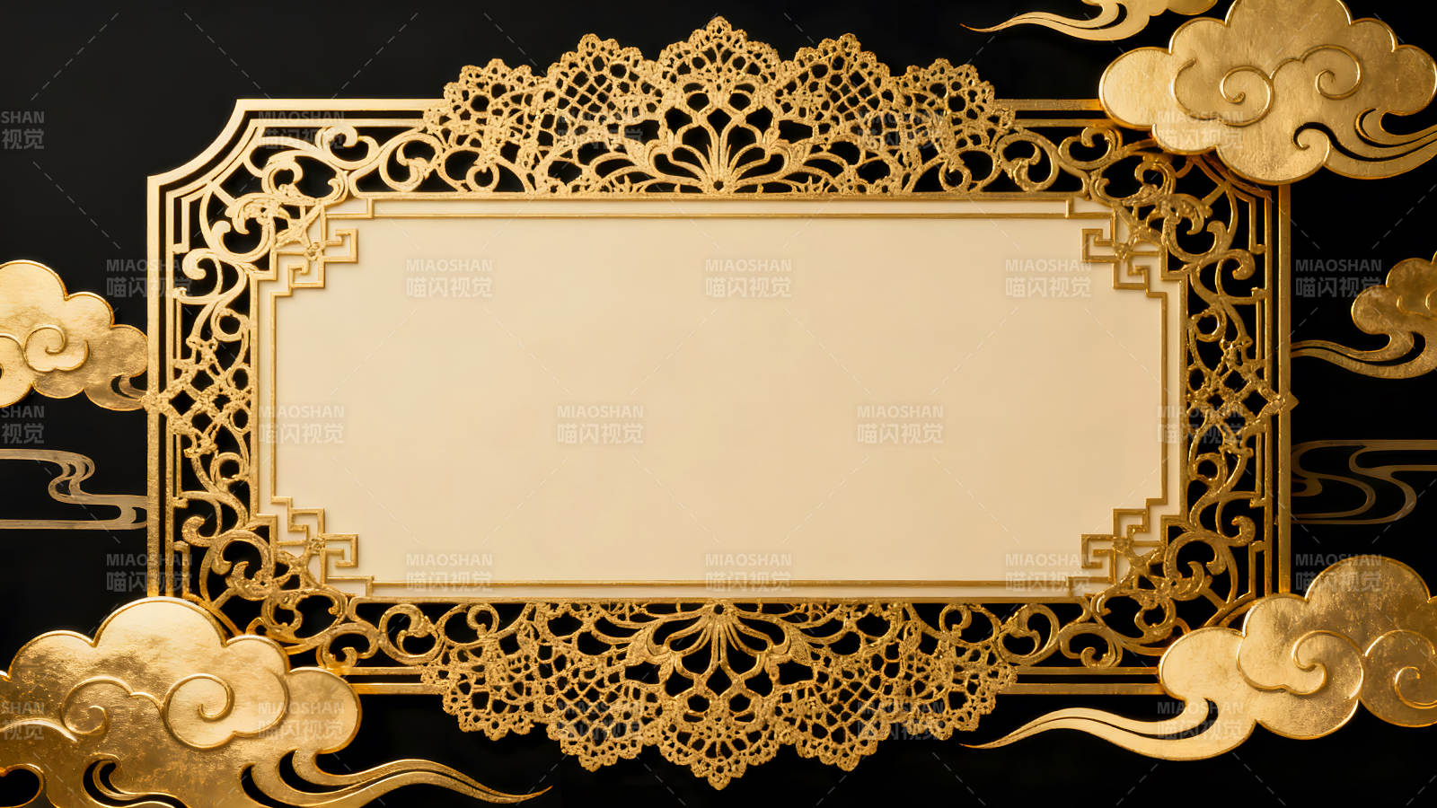 金色边框衬托背景典雅华丽图片