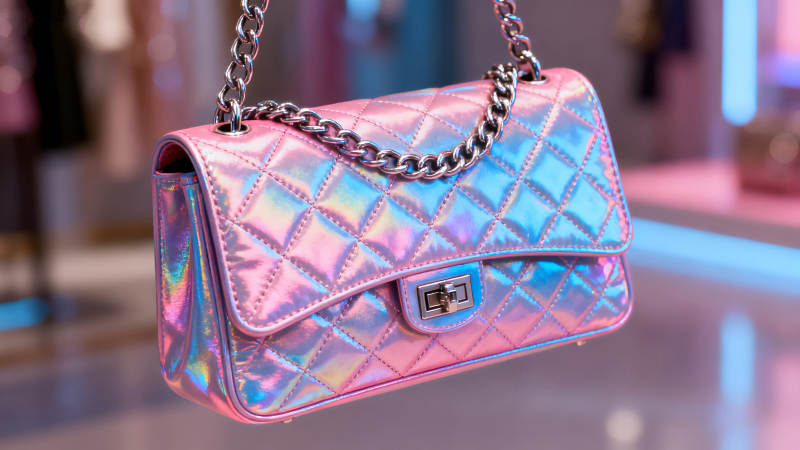 粉色包包金属链时尚设计图片