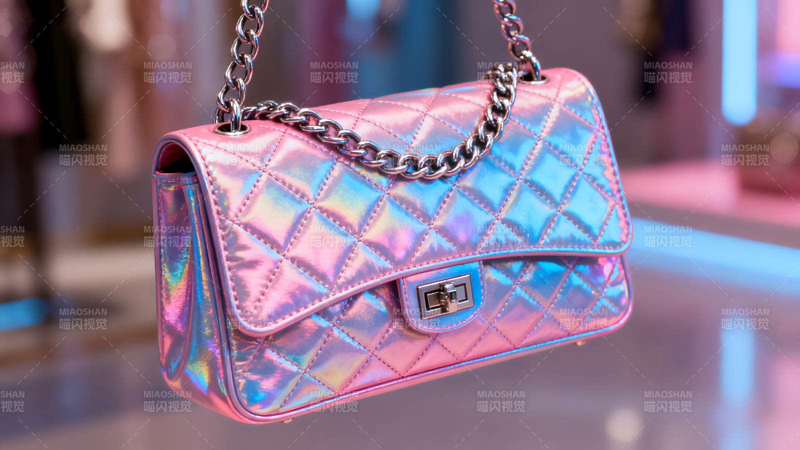 粉色包包金属链时尚设计图片