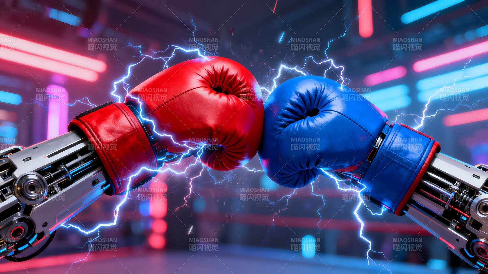 机器人拳击对决火花四溅图片