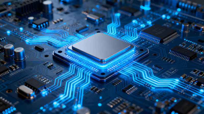 电路板芯片特写科技感十足图片