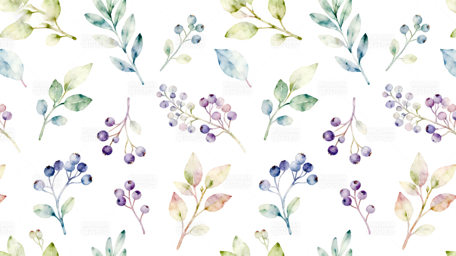 水彩风格的花卉图案图片