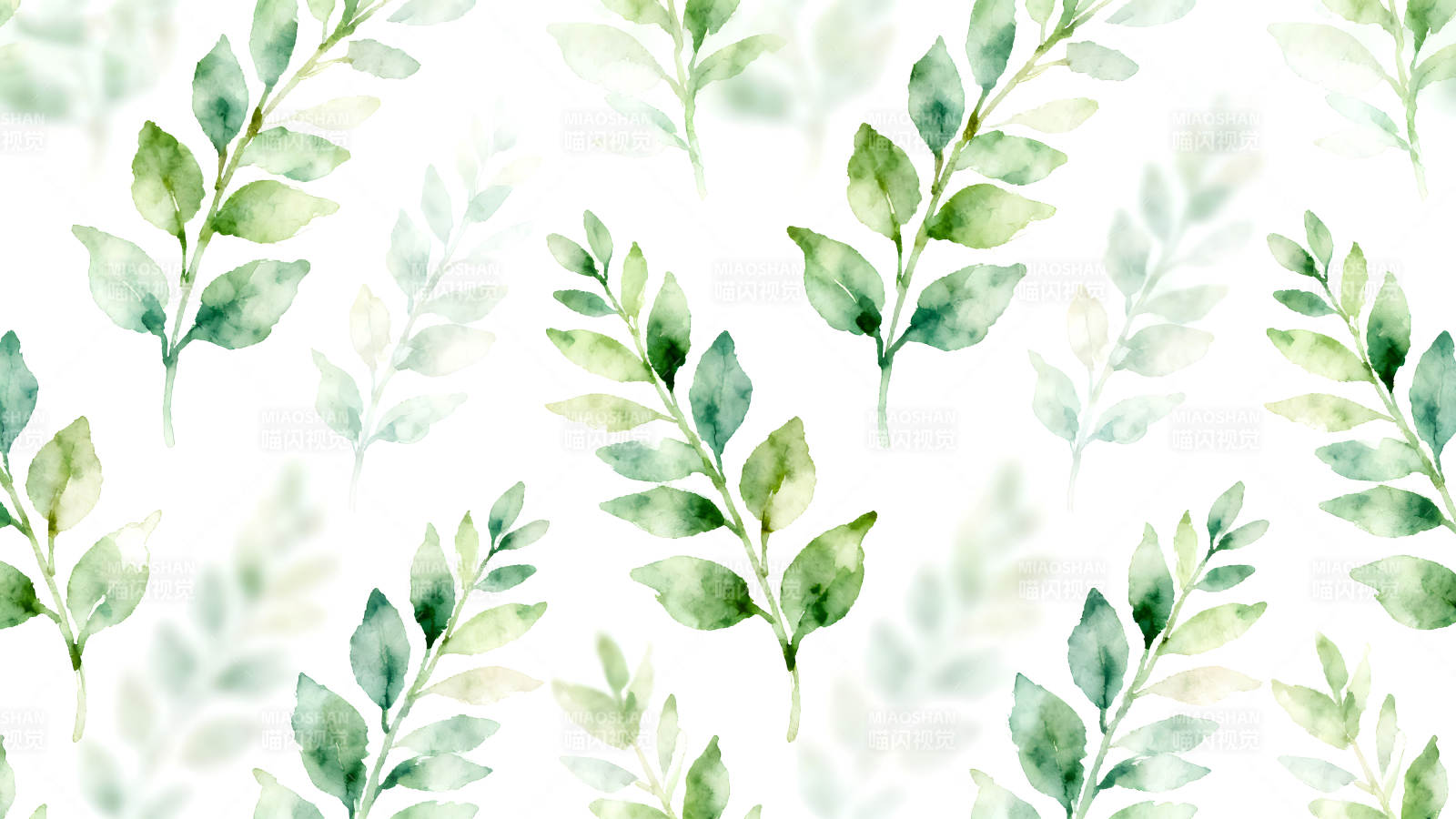 水彩叶子清新背景图图片