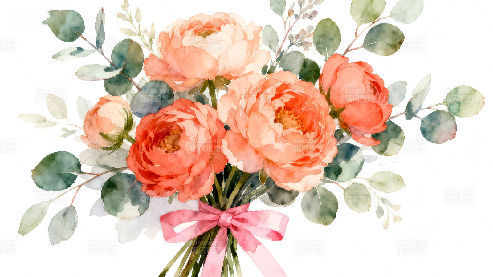 水彩花束浪漫温馨图片