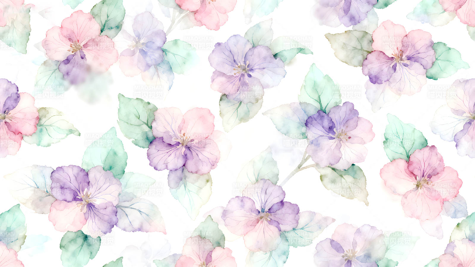 水彩花卉图案清新淡雅图片