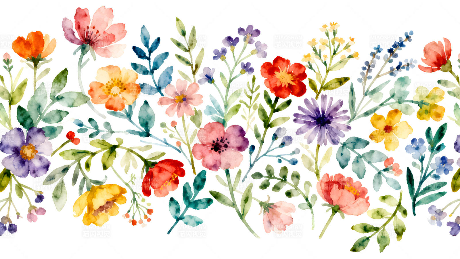 水彩花卉装饰设计清新自然图片