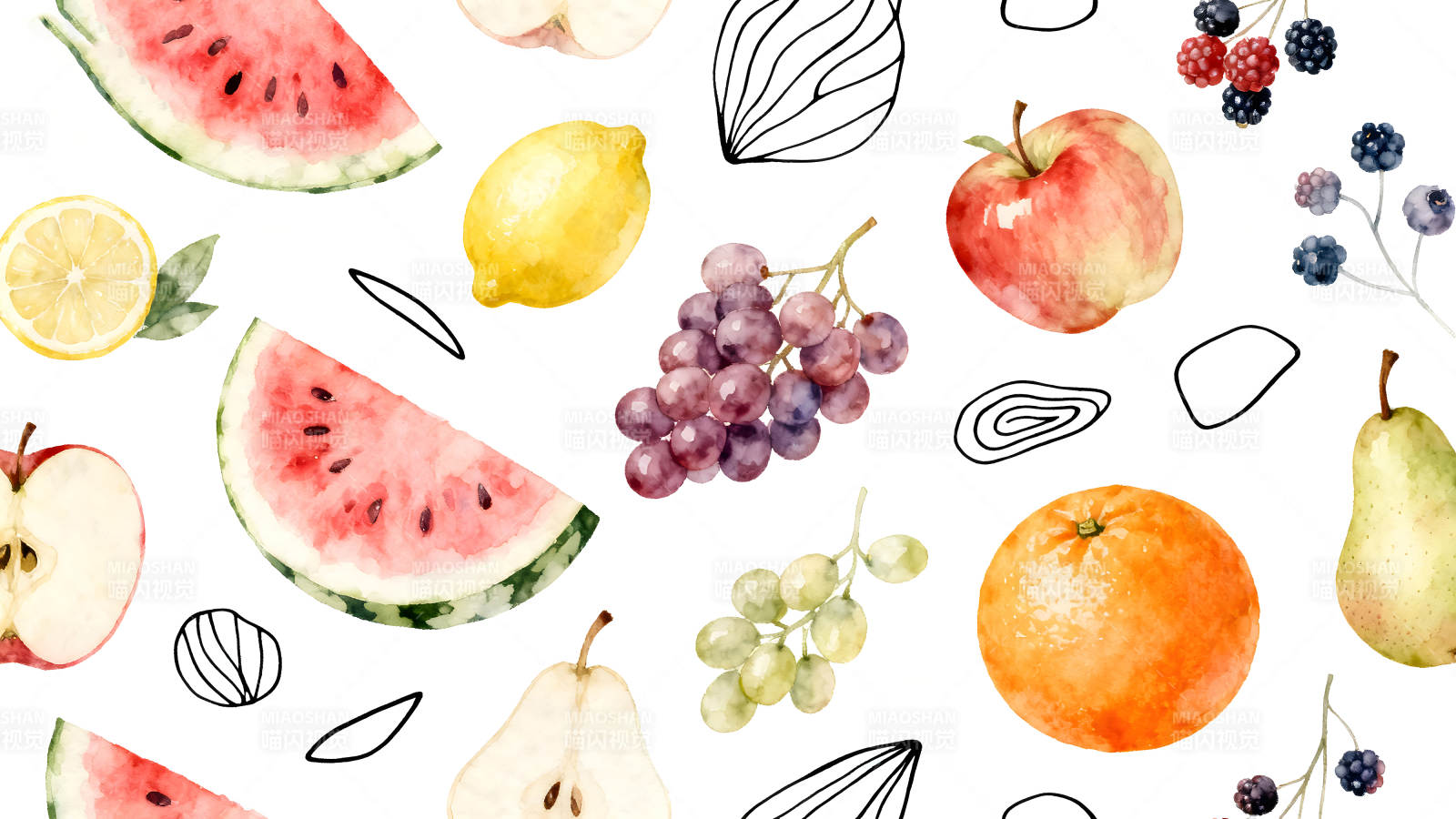 水果拼盘图案设计图片