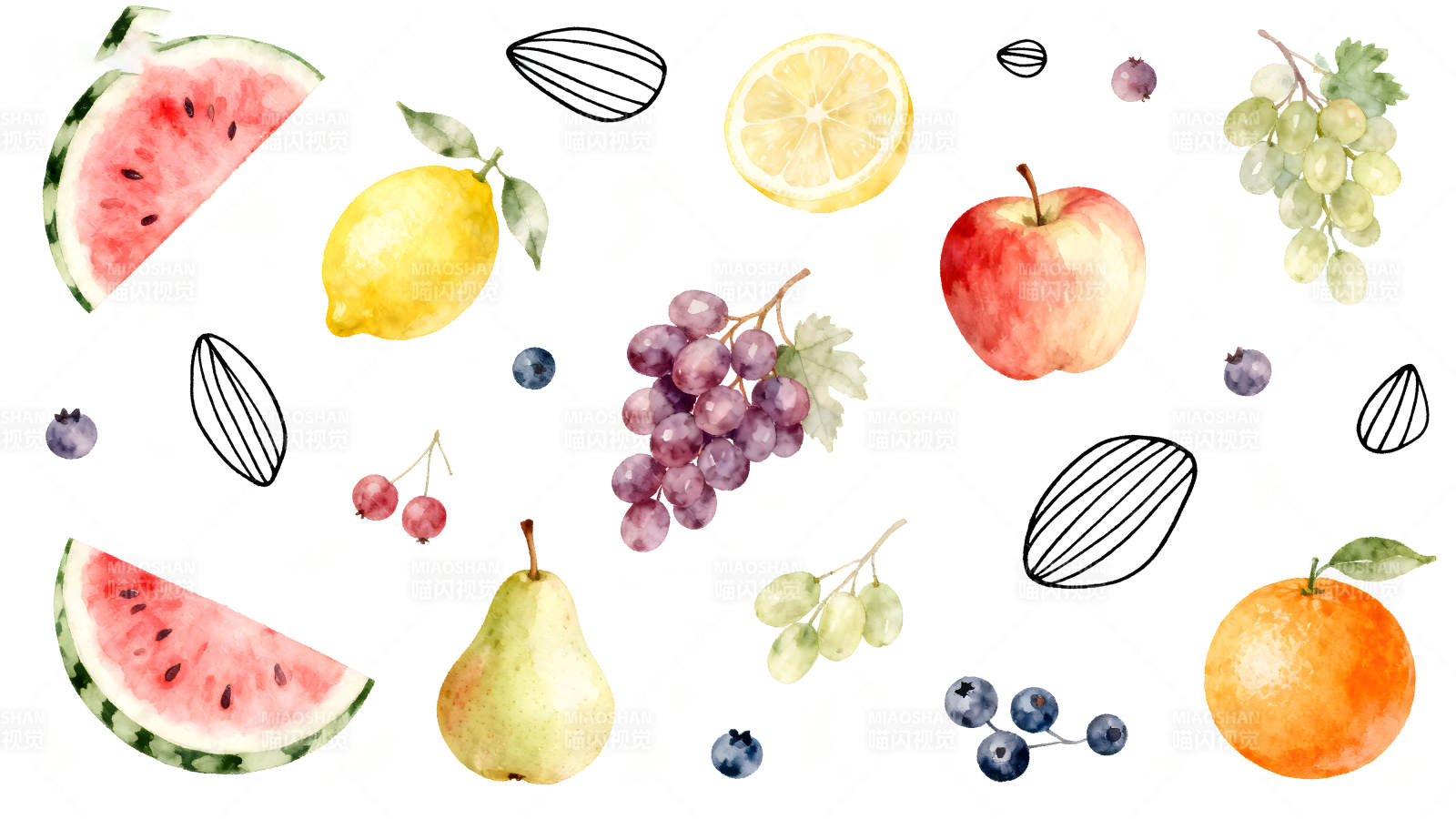 水果绘画集合展示图片