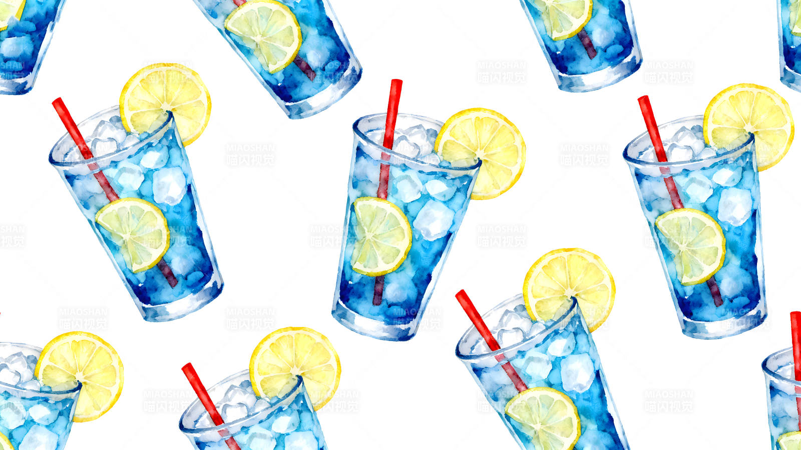 蓝色饮料柠檬装饰夏日清爽图片