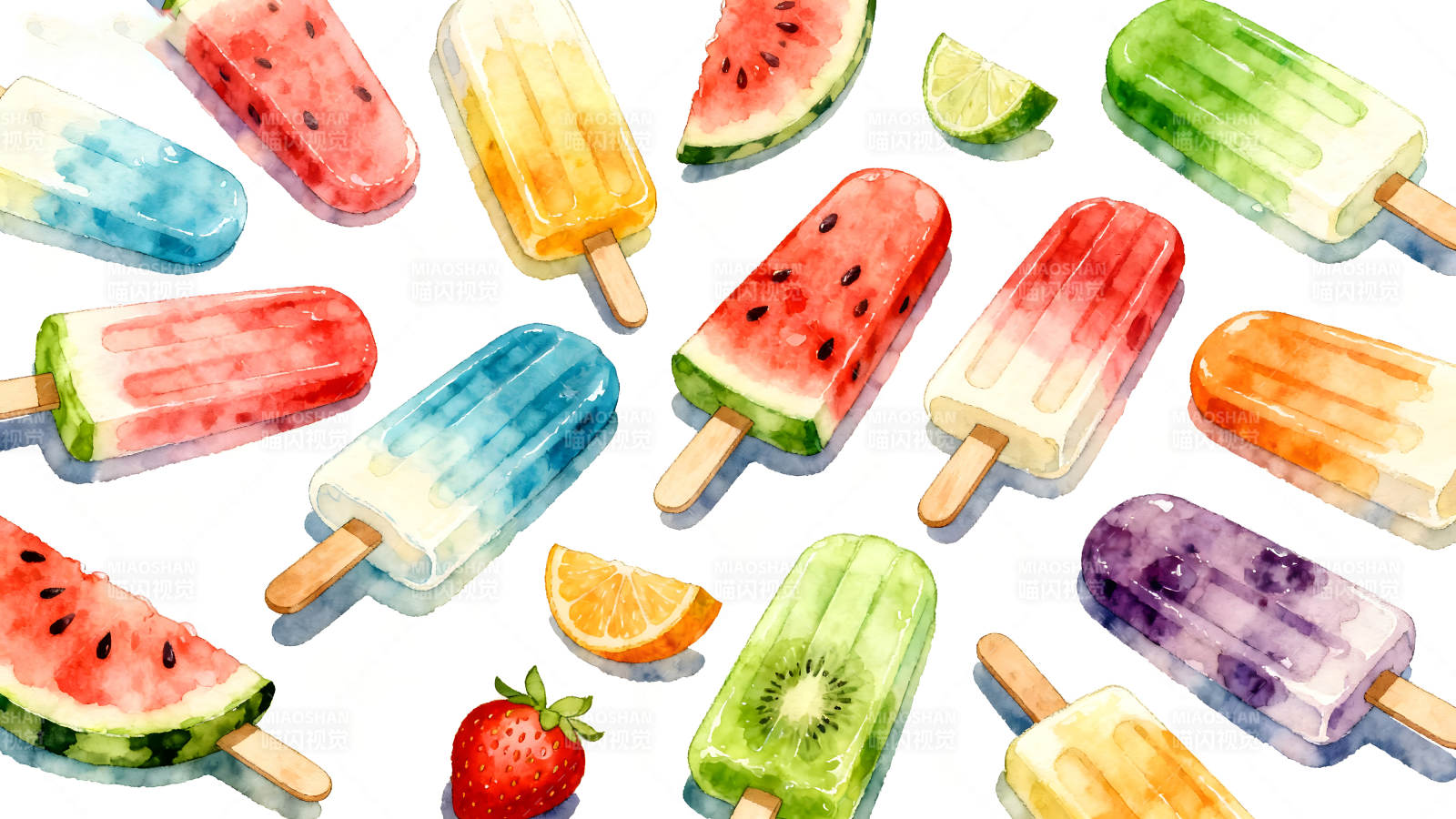 夏日冰棒水果缤纷图片