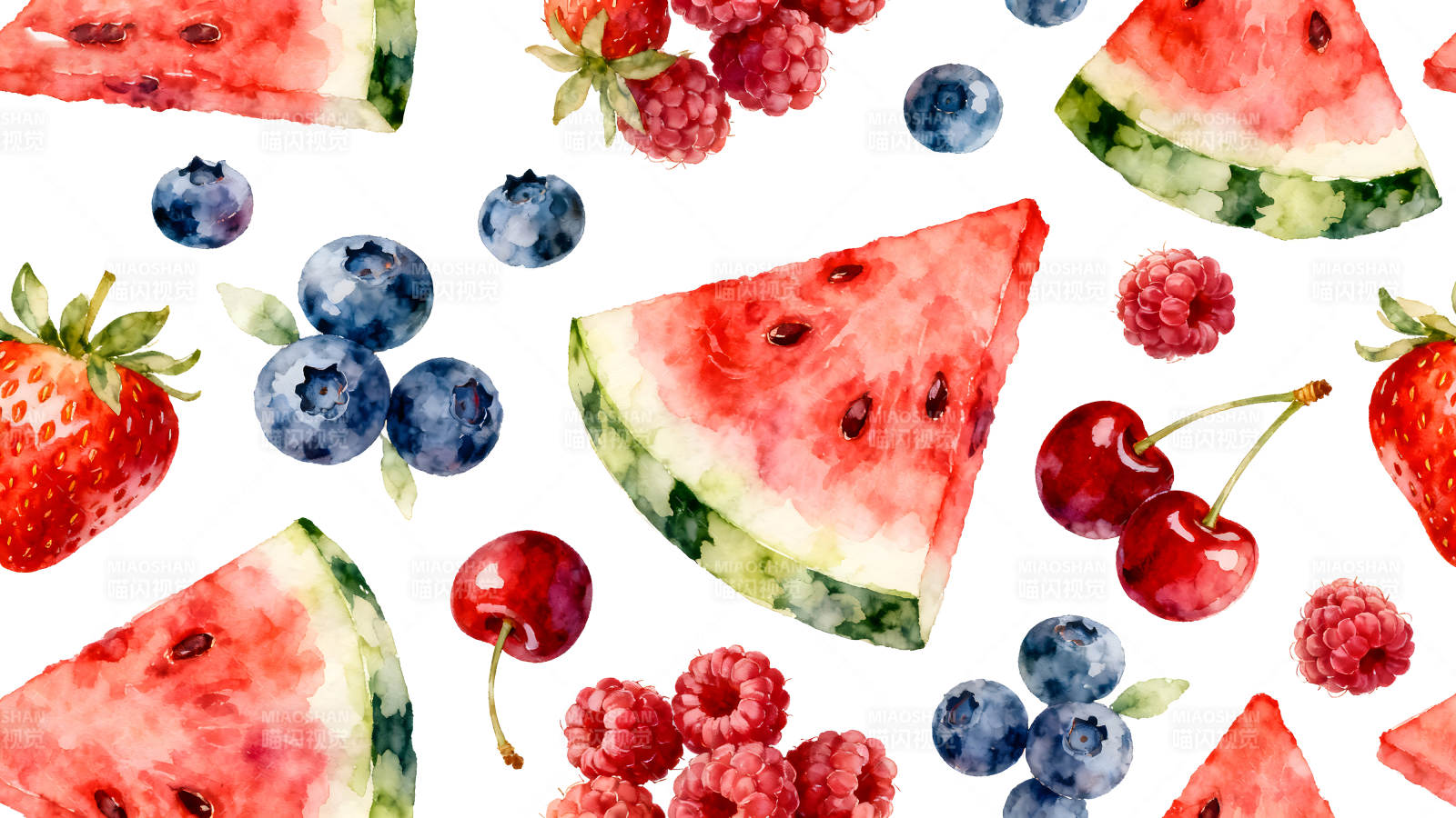 水彩风格水果图案图片