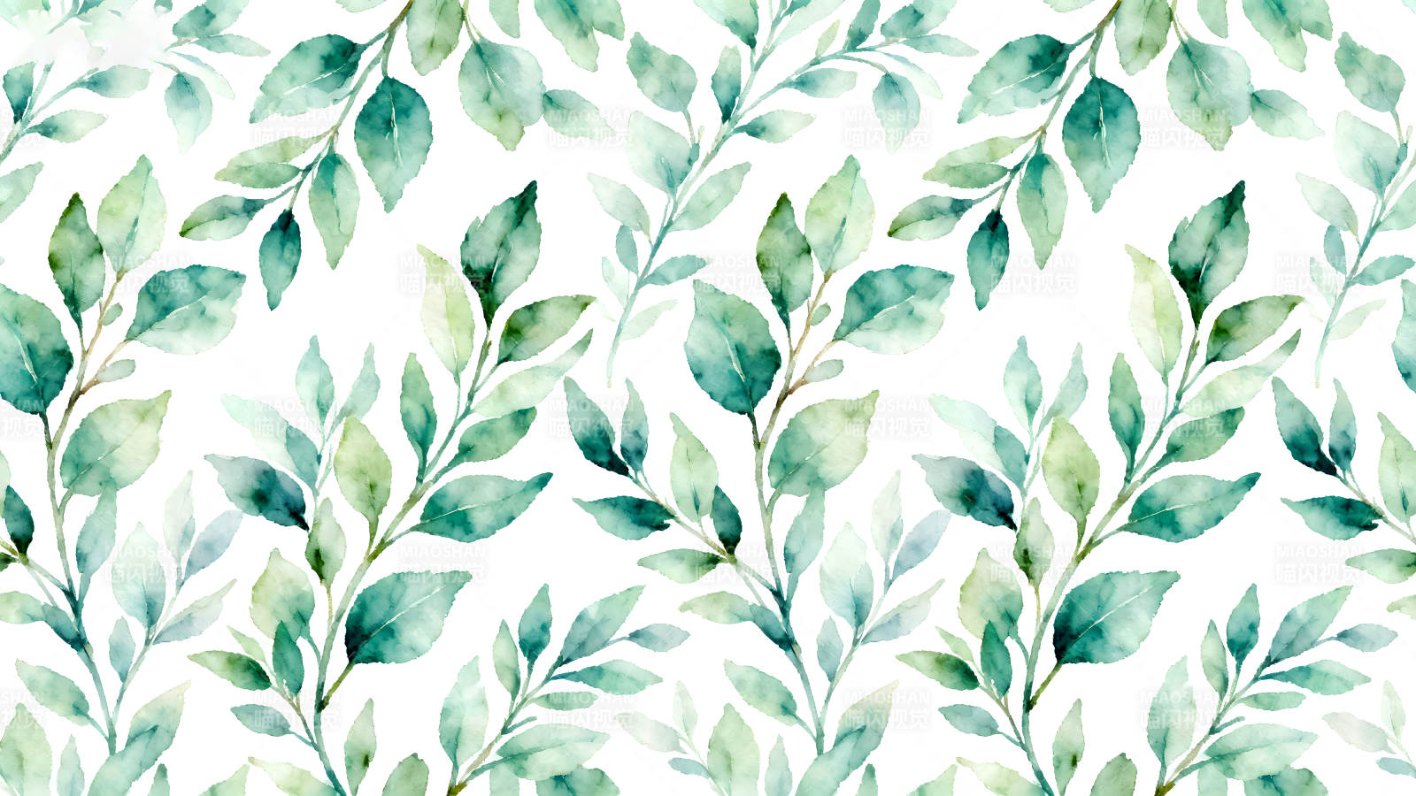 水彩叶子图案设计图片