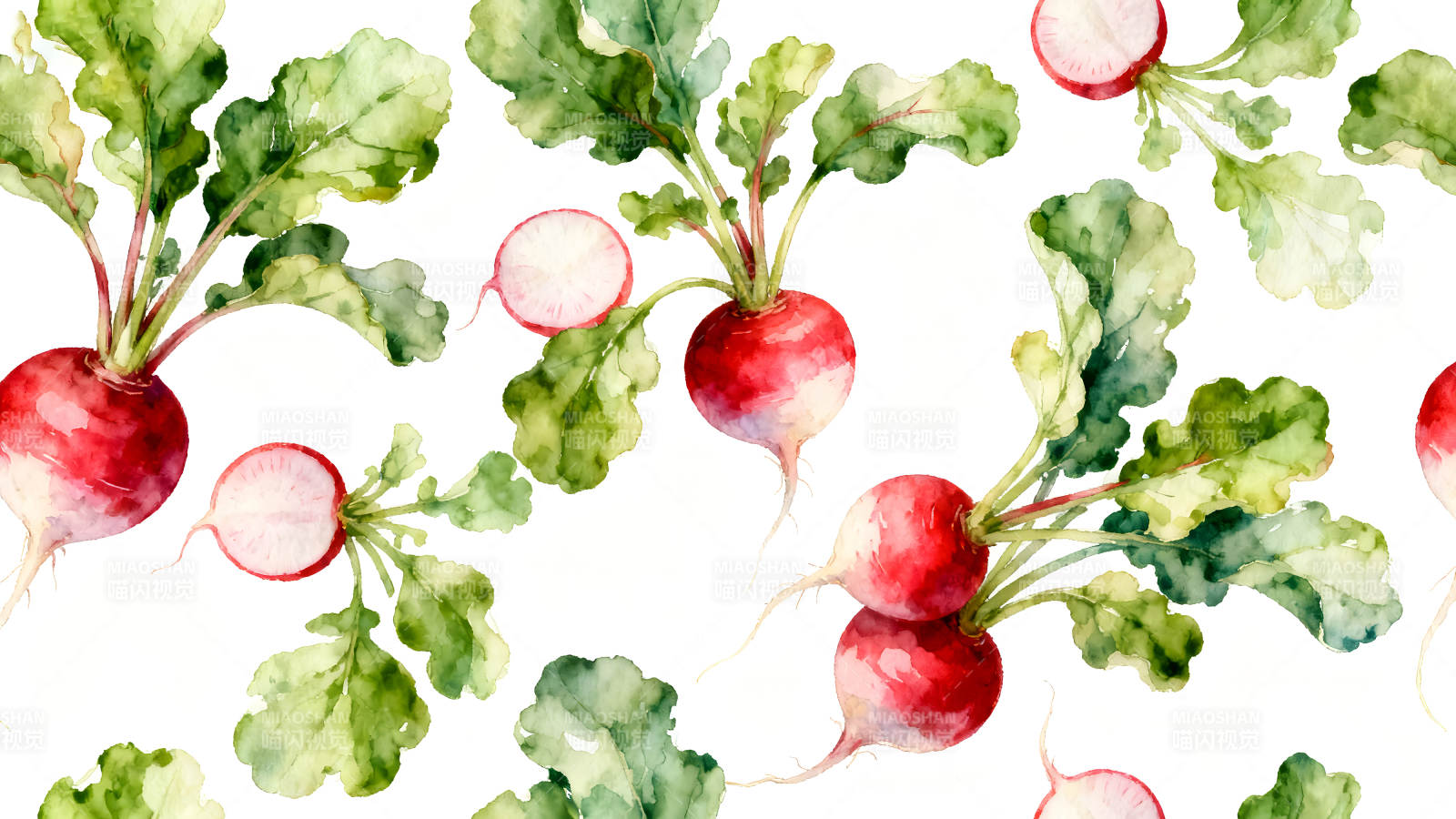 水彩风格萝卜的图案设计图片
