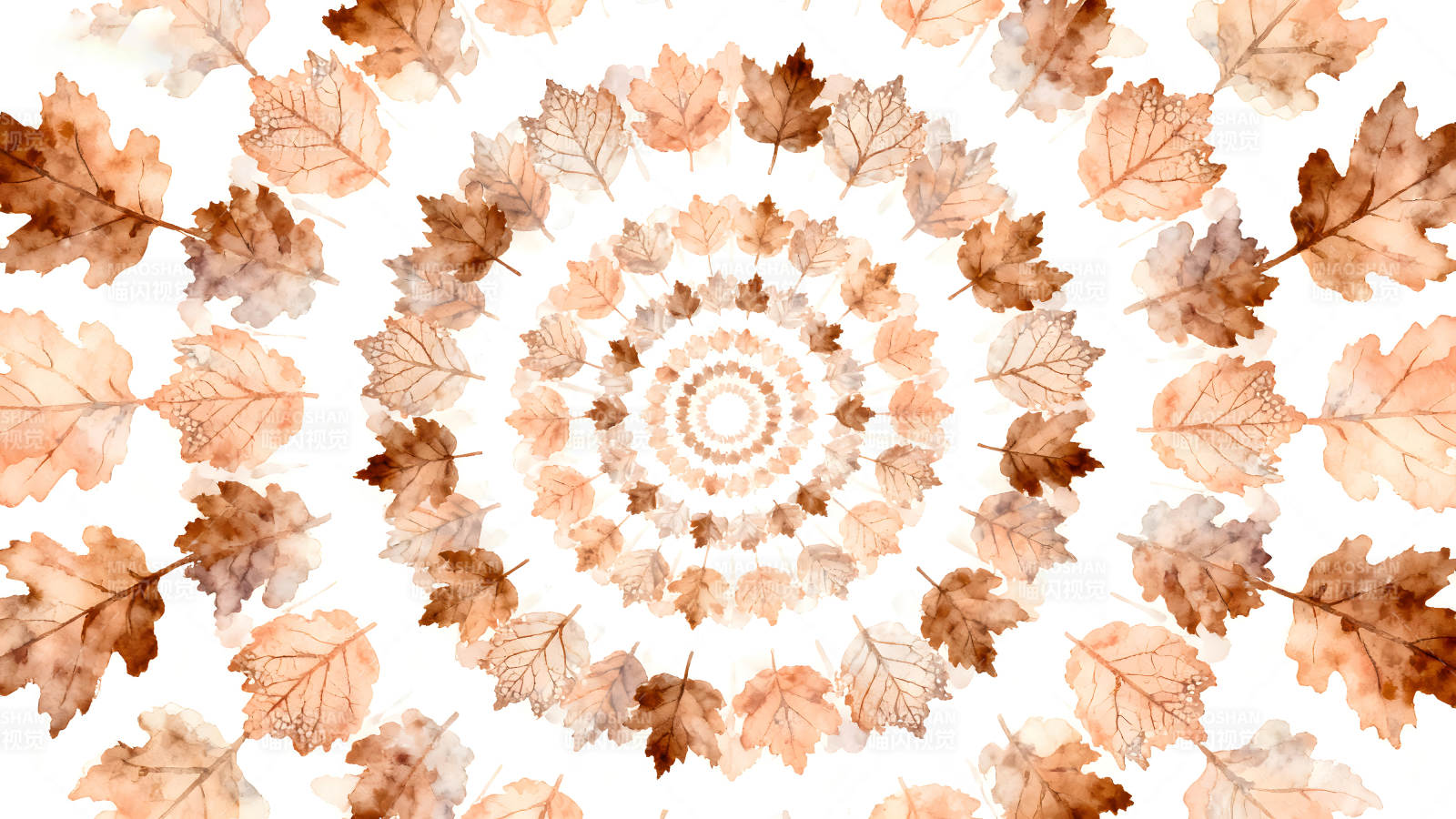秋日叶片曼陀罗图案图片