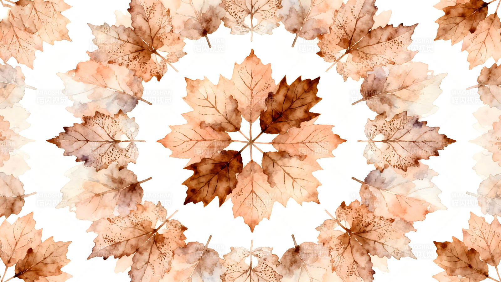 水彩秋叶装饰画秋意盎然图片