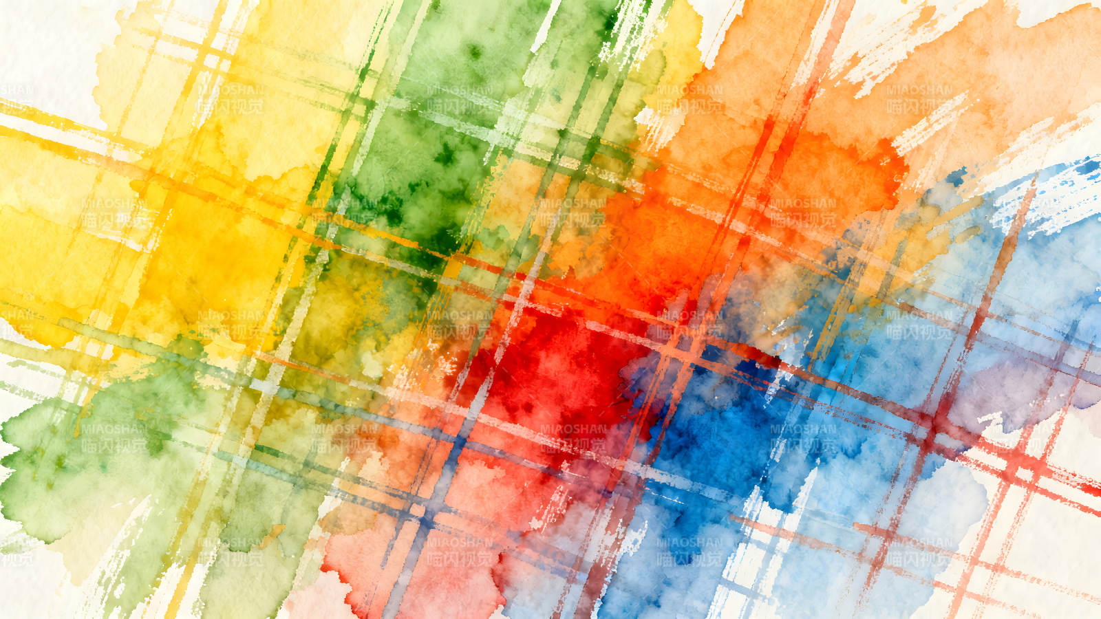 水彩渐变色格子背景图片