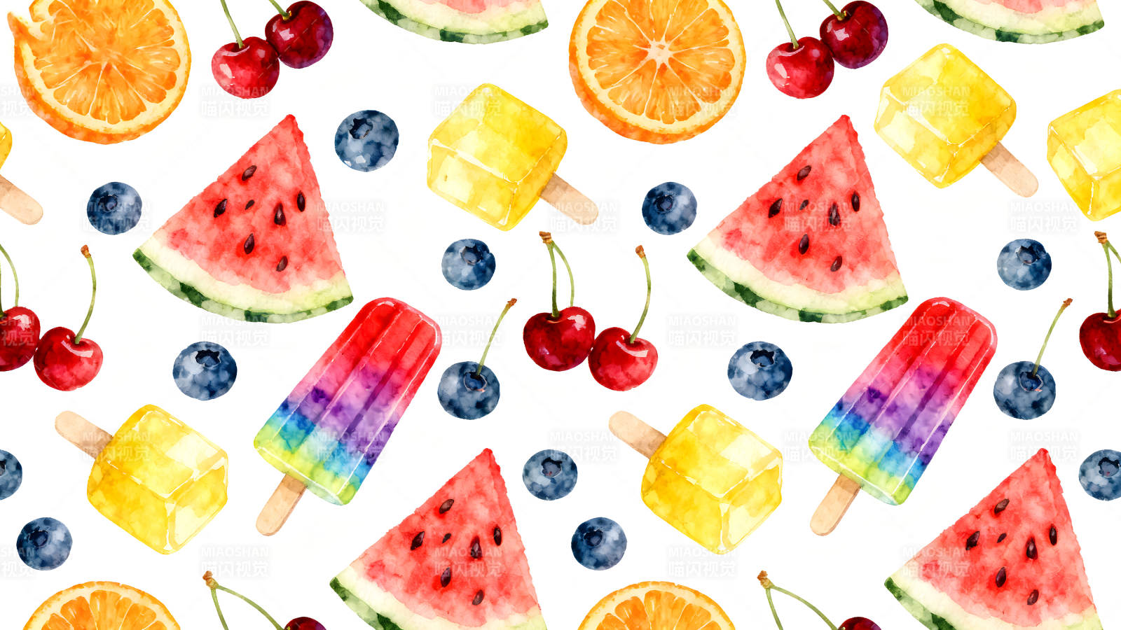 夏日水果冰淇淋图案图片