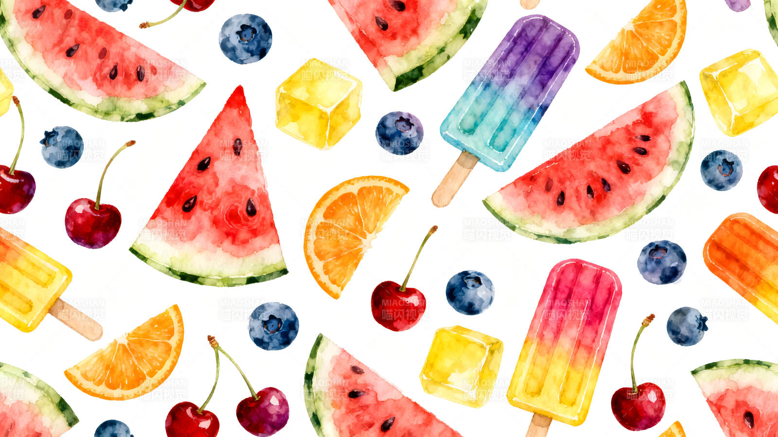 夏日水果冰淇淋图案图片